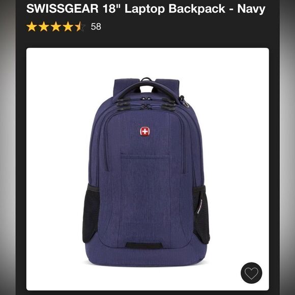 New With Tags Swissgear Navy 18" Laptop backpack - Picture 1 of 12